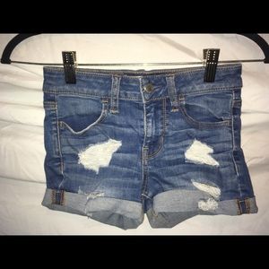 High Waisted PacSun Ripped Jean Shorts size 22